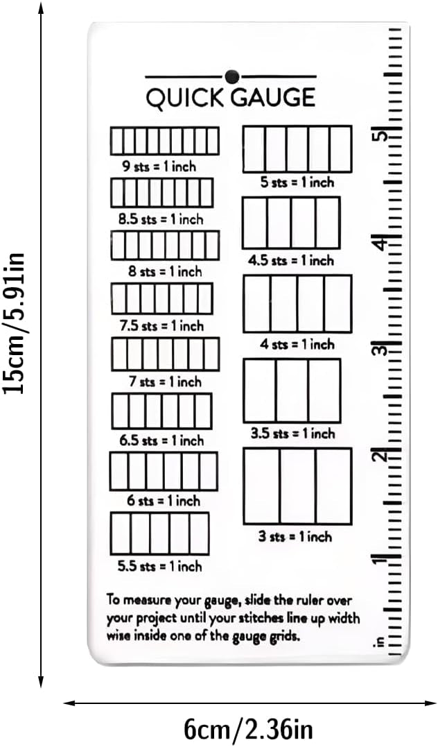 Quick Gauge - Transparent Knitting Gauge Measuring Tool