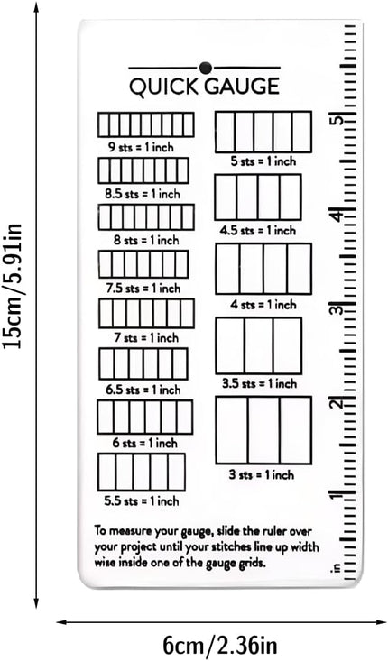 Quick Gauge - Transparent Knitting Gauge Measuring Tool