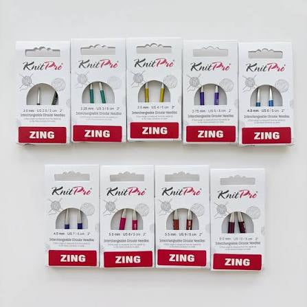 Zing Interchangeable Needles - Knit Pro 5cm long