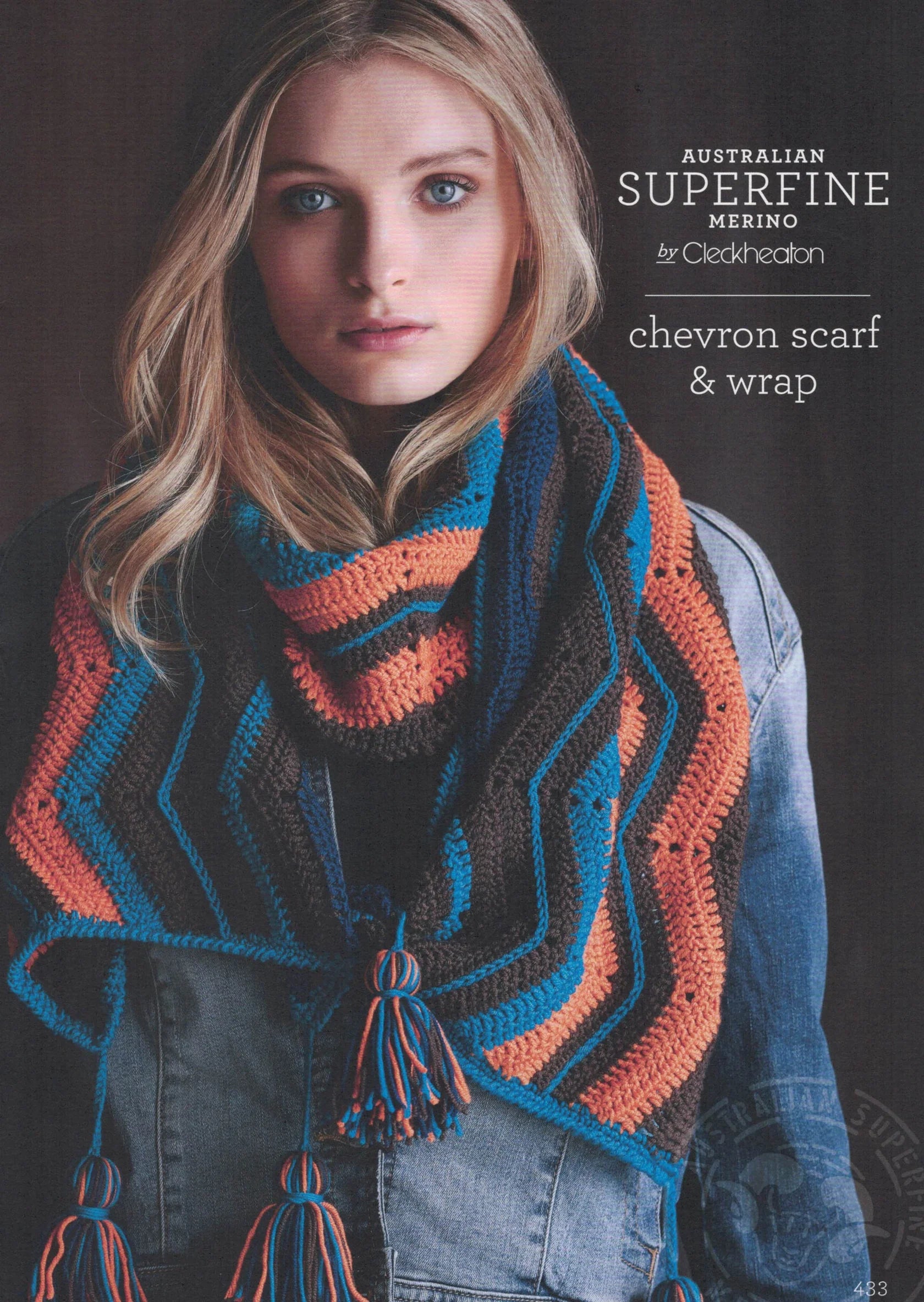 Cleckheaton Chevron Scarf & Wrap pattern leaflet