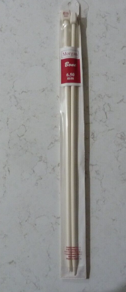 Morgan Bone Single Point Knitting Needles 25cm & 20cm