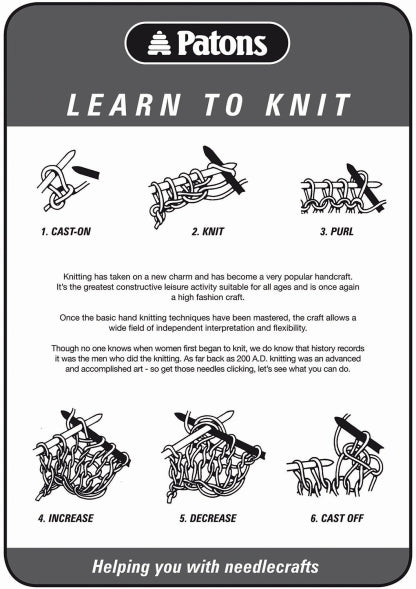 Learn to Knit Leaflet