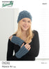 Cabled Beanie & Ribbed Mittens N1671
