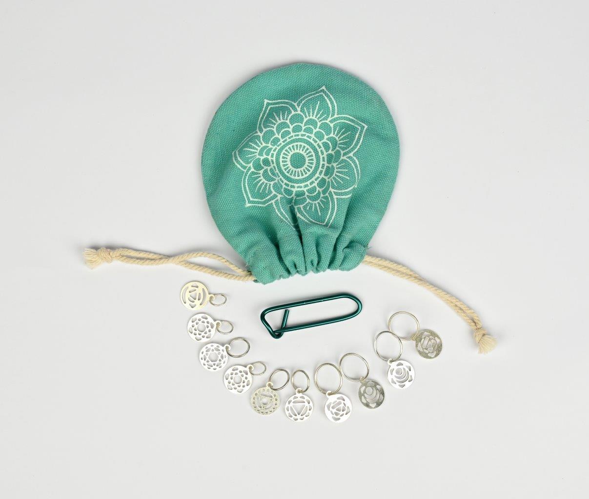 Mindful Silver Plated Chakra stitch markers - Knit Pro
